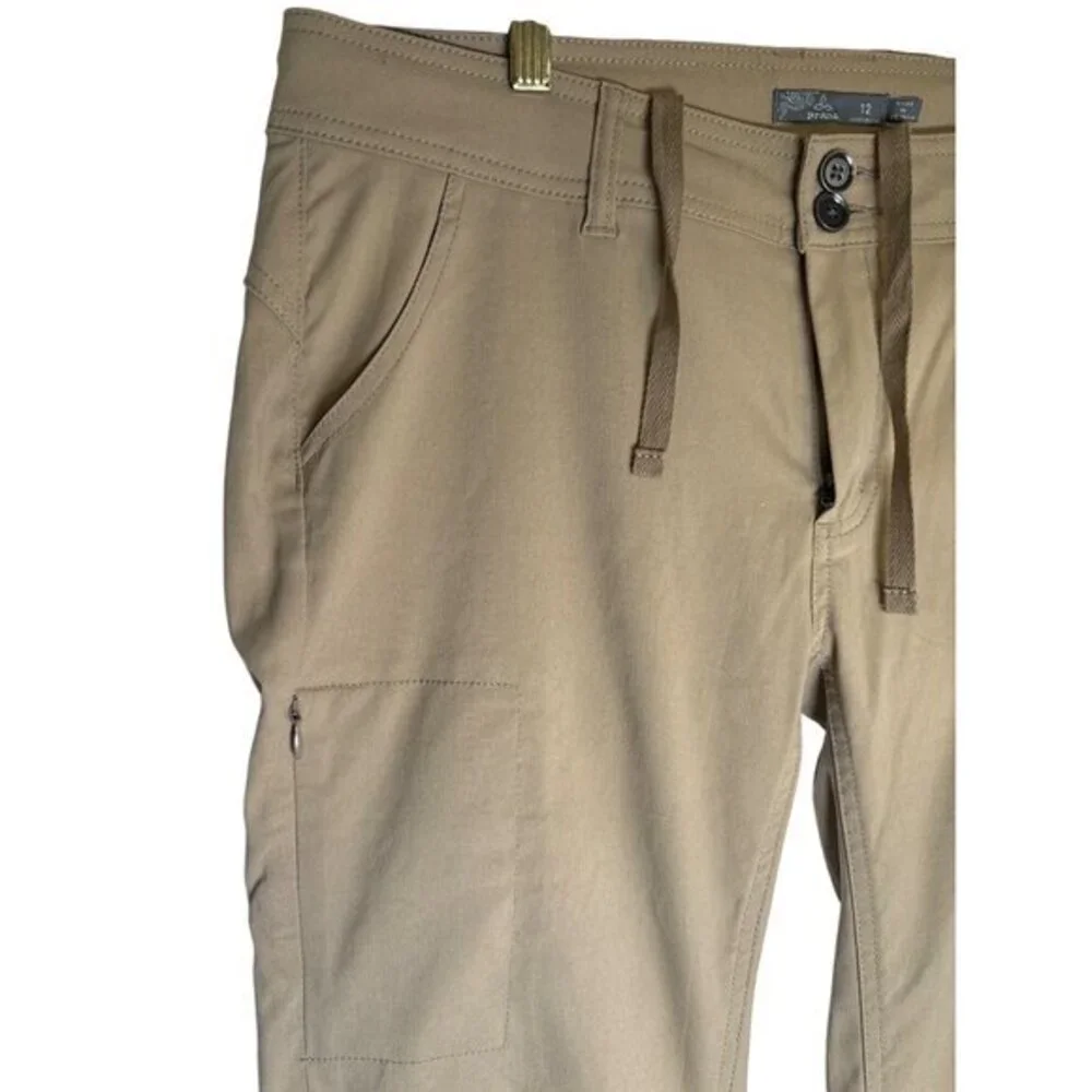 prAna Pants Size 12 Tan Hiking Halle Outdoor NWOT‎ Straight Low Rise Stretch